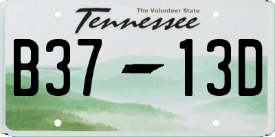 TN license plate B3713D