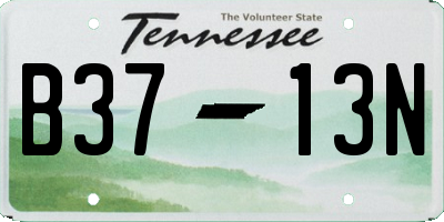TN license plate B3713N