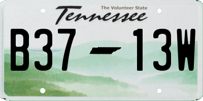 TN license plate B3713W