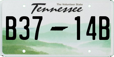 TN license plate B3714B