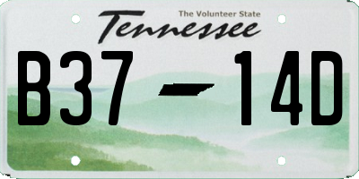 TN license plate B3714D