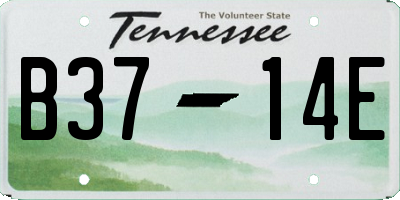 TN license plate B3714E