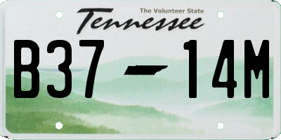TN license plate B3714M