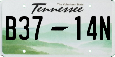TN license plate B3714N