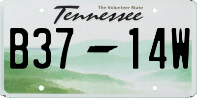 TN license plate B3714W