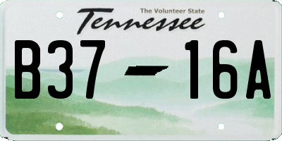 TN license plate B3716A