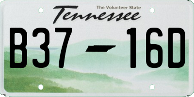 TN license plate B3716D