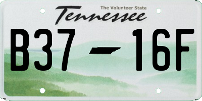 TN license plate B3716F