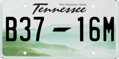 TN license plate B3716M