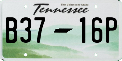 TN license plate B3716P