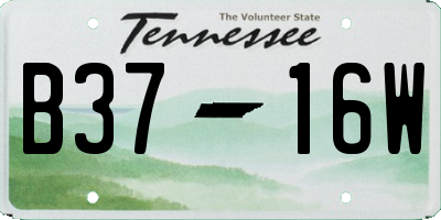 TN license plate B3716W
