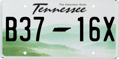 TN license plate B3716X
