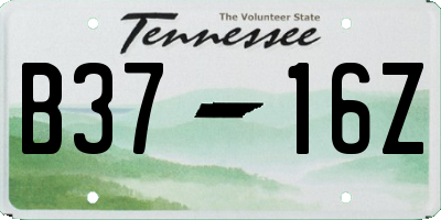 TN license plate B3716Z