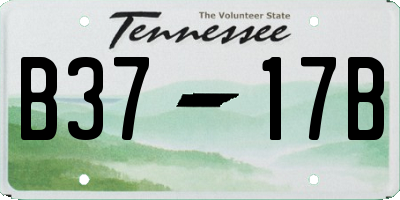 TN license plate B3717B