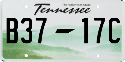 TN license plate B3717C