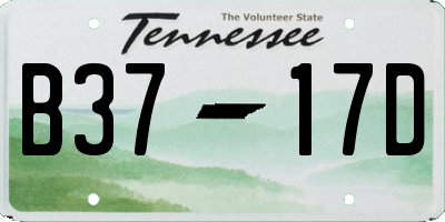TN license plate B3717D