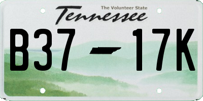 TN license plate B3717K
