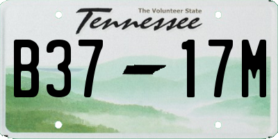 TN license plate B3717M