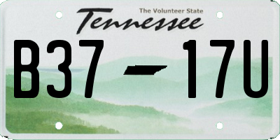TN license plate B3717U