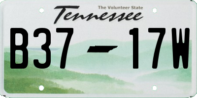 TN license plate B3717W