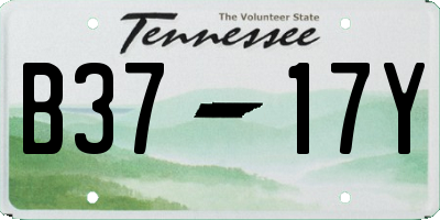 TN license plate B3717Y