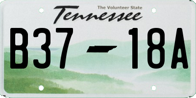 TN license plate B3718A