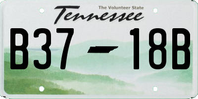 TN license plate B3718B