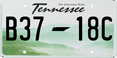 TN license plate B3718C