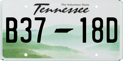 TN license plate B3718D