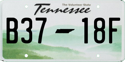 TN license plate B3718F