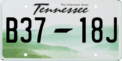 TN license plate B3718J