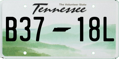 TN license plate B3718L