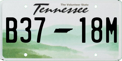 TN license plate B3718M