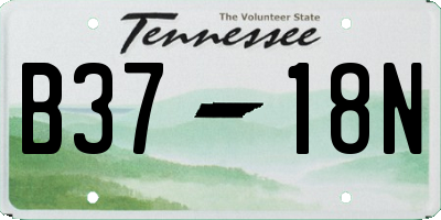 TN license plate B3718N