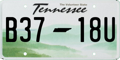 TN license plate B3718U
