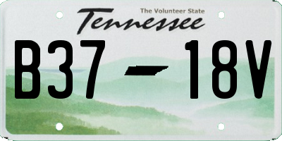 TN license plate B3718V