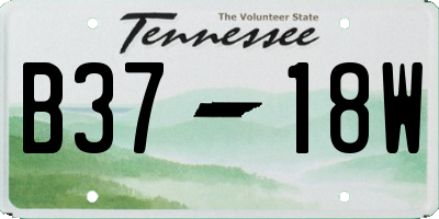TN license plate B3718W