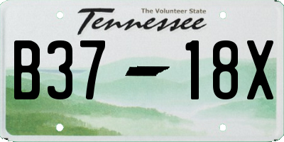 TN license plate B3718X