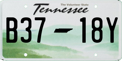 TN license plate B3718Y