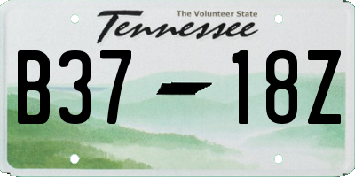 TN license plate B3718Z