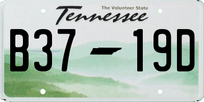 TN license plate B3719D
