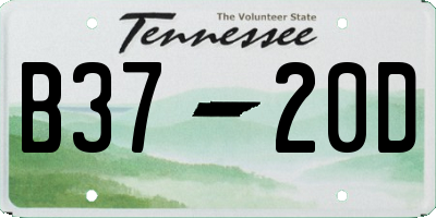 TN license plate B3720D