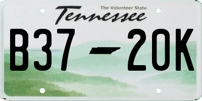 TN license plate B3720K