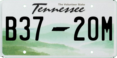 TN license plate B3720M