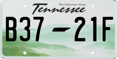 TN license plate B3721F