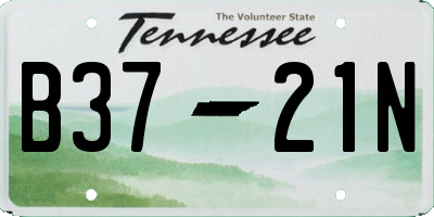 TN license plate B3721N