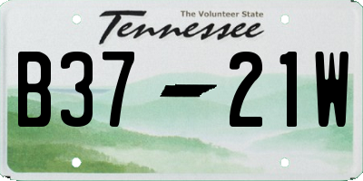 TN license plate B3721W