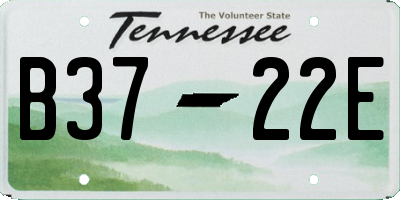 TN license plate B3722E