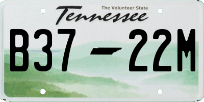 TN license plate B3722M