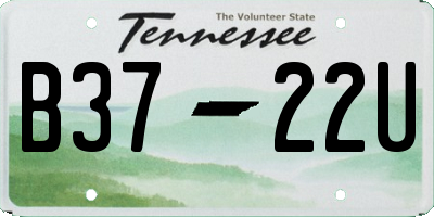 TN license plate B3722U